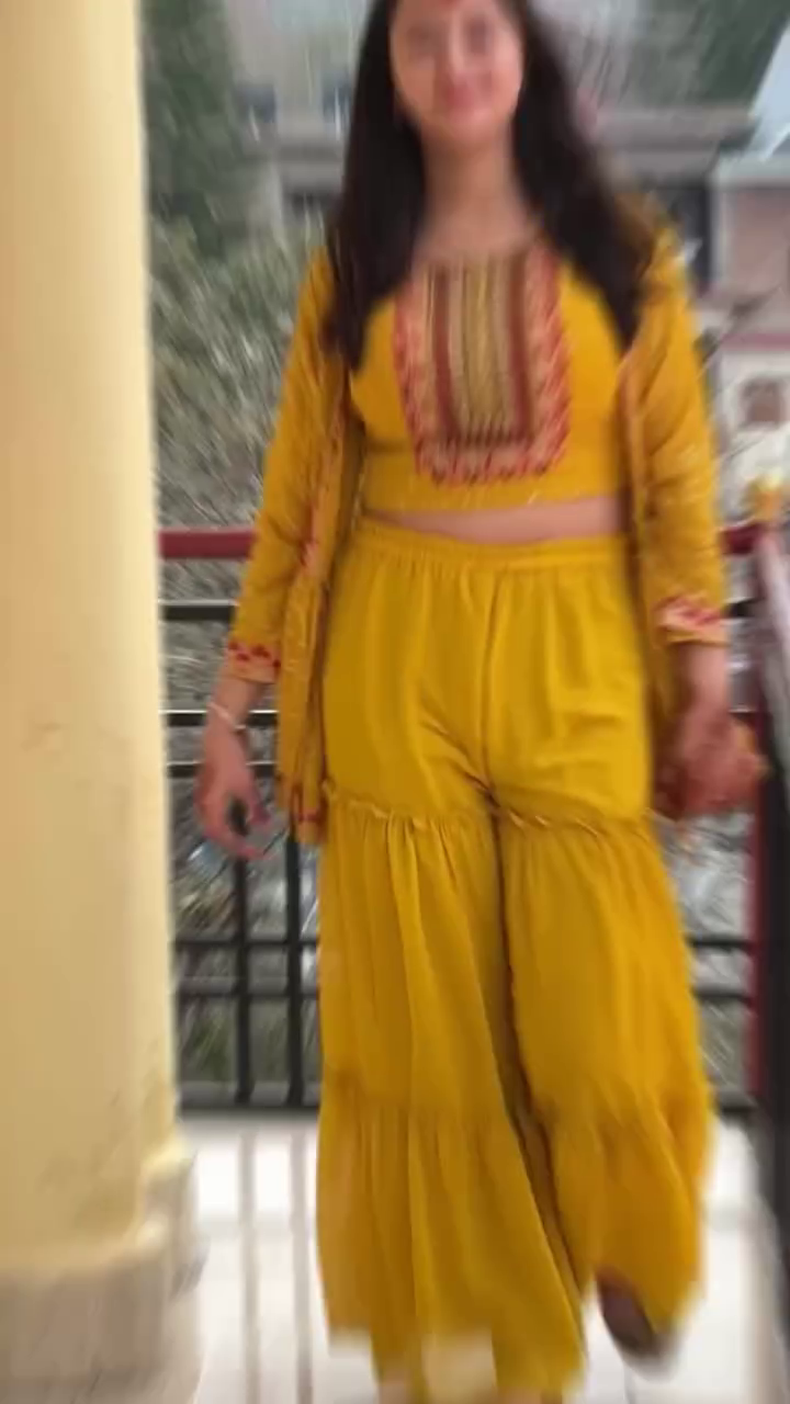 Mustard Indo-Western Co-ord Set