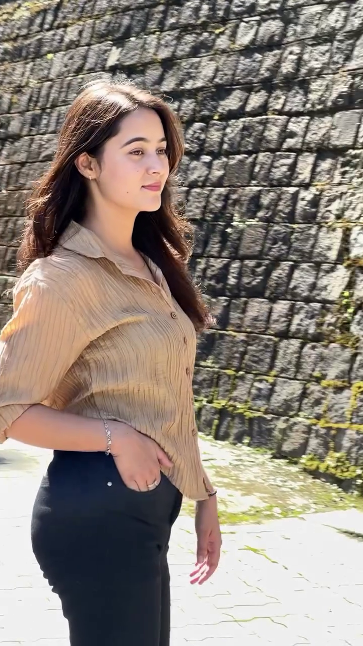 Casual Beige Shirt with Black Pants