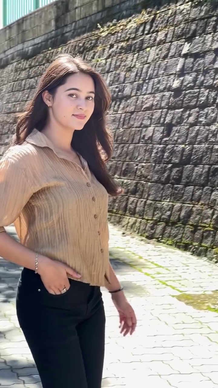 Casual Beige Shirt with Black Pants