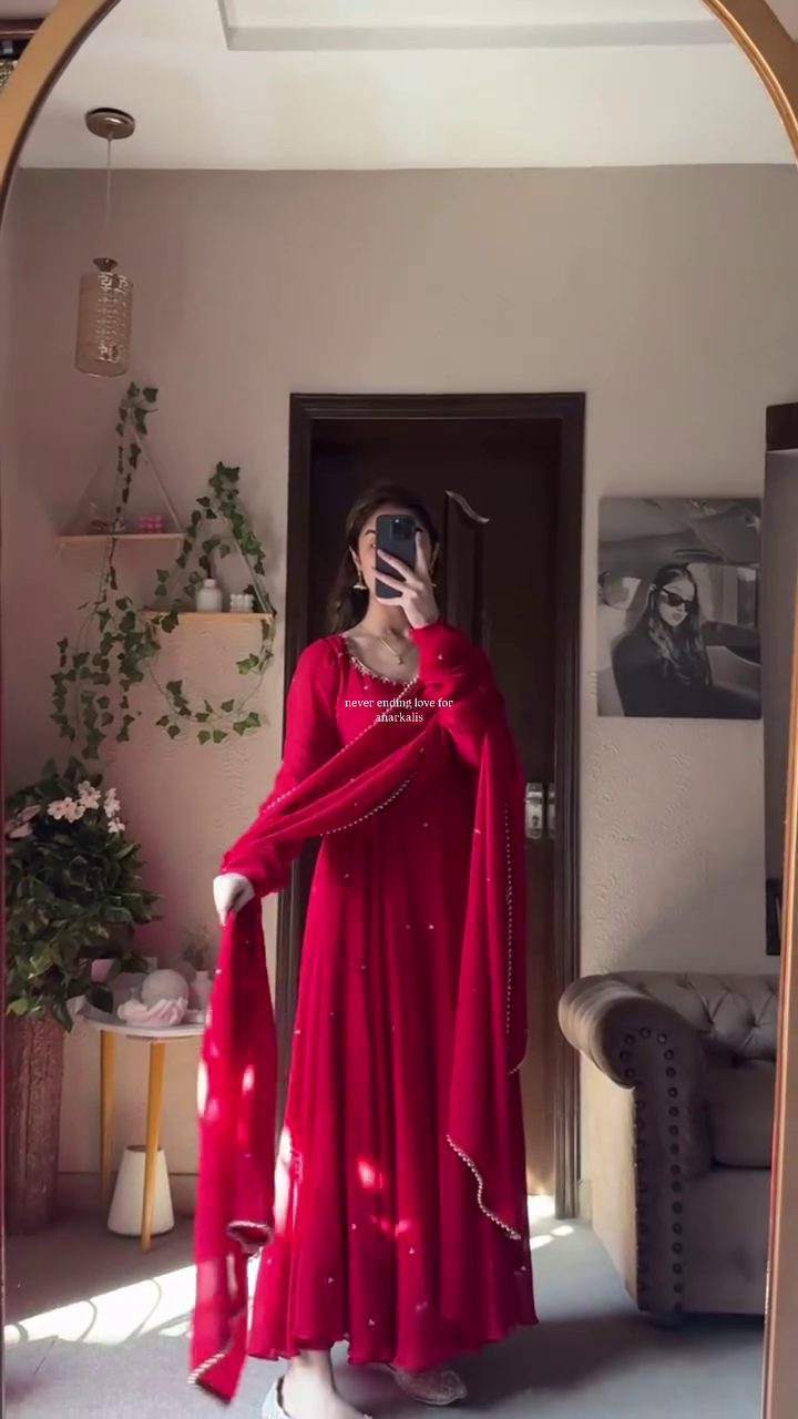 Red Anarkali Suit