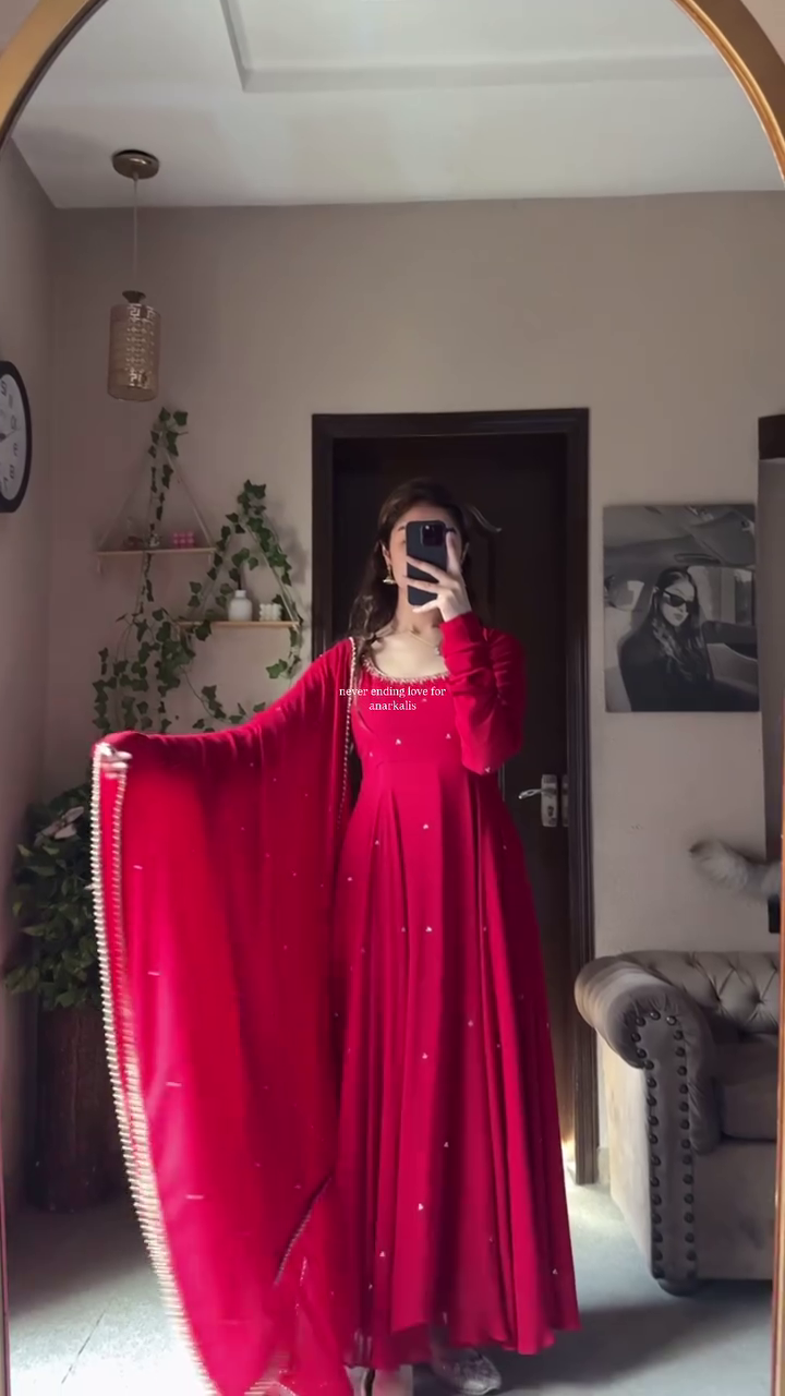 Red Anarkali Suit
