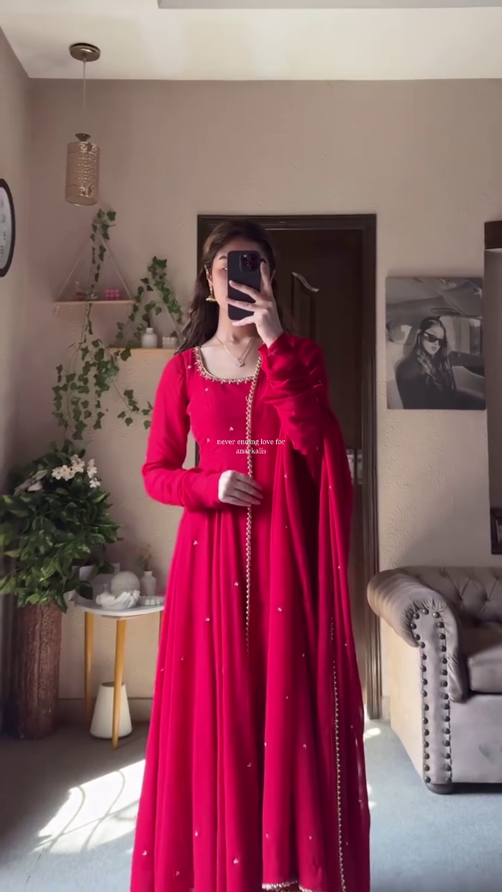Red Anarkali Suit
