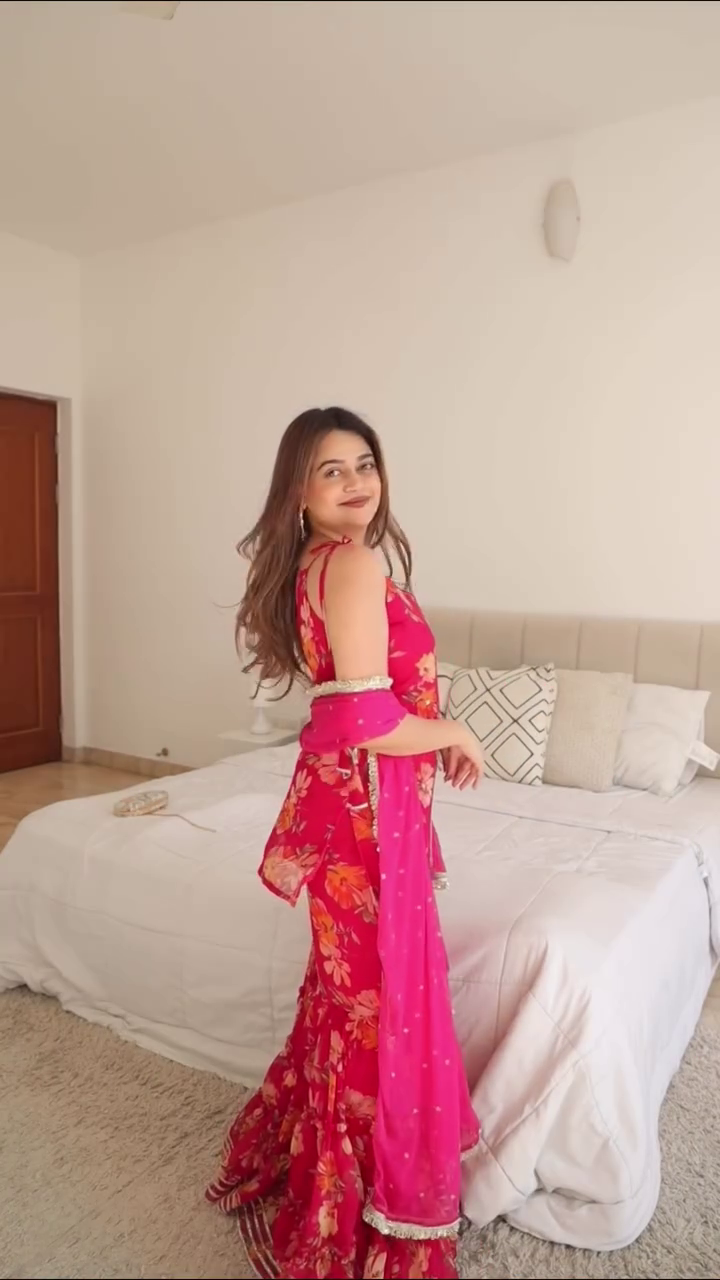 Women’s Floral Sharara Co-Ord Set Festive Wear Outfit