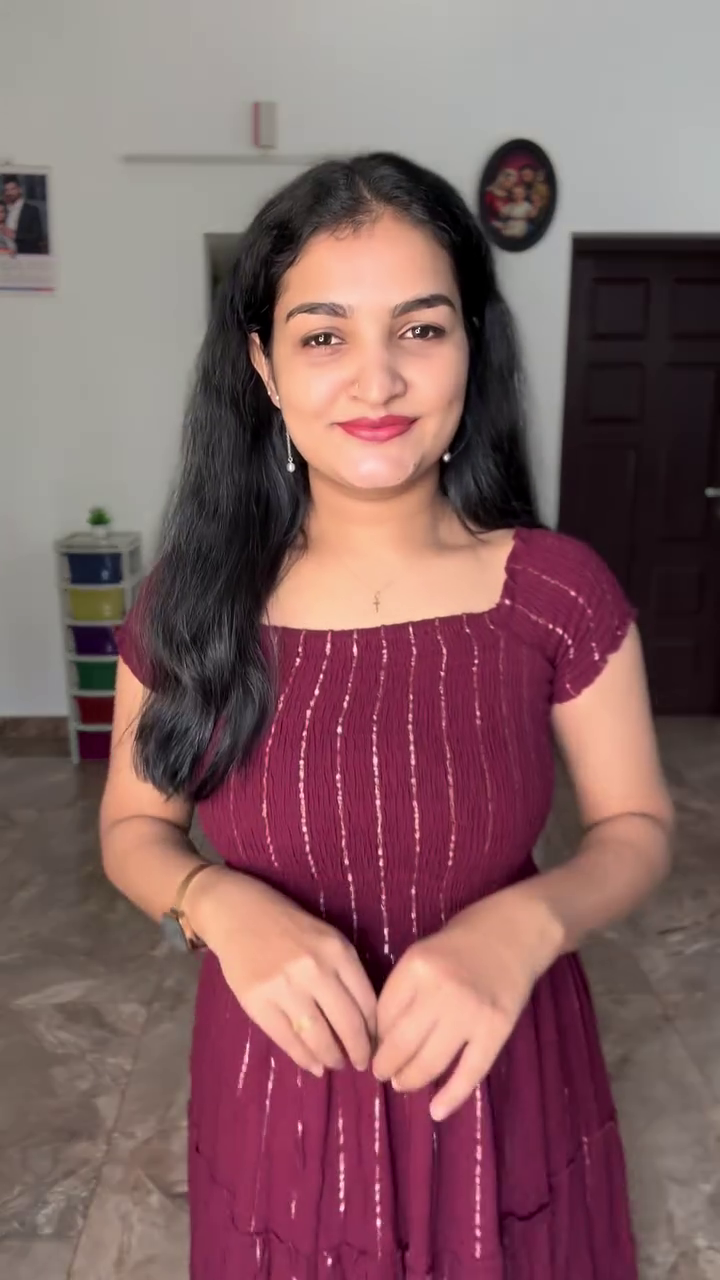 Women’s Maroon Flared Dress Ethnic Party Wear Outfit