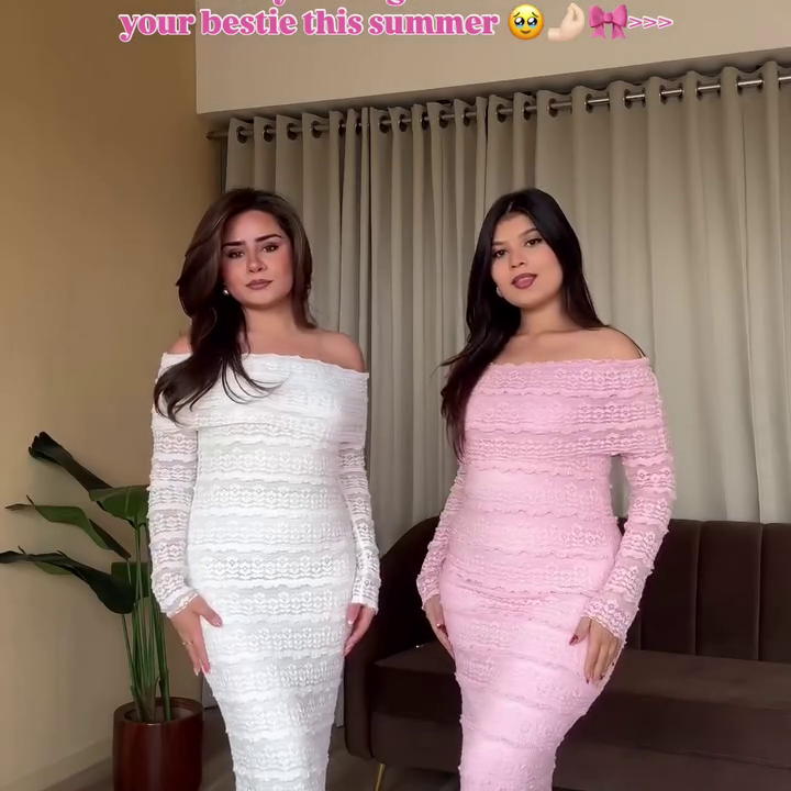 Twin Lace Bodycon Dresses – Bestie Matching Goals 💕