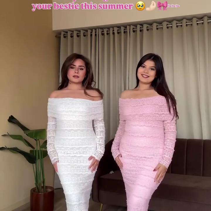 Twin Lace Bodycon Dresses – Bestie Matching Goals 💕