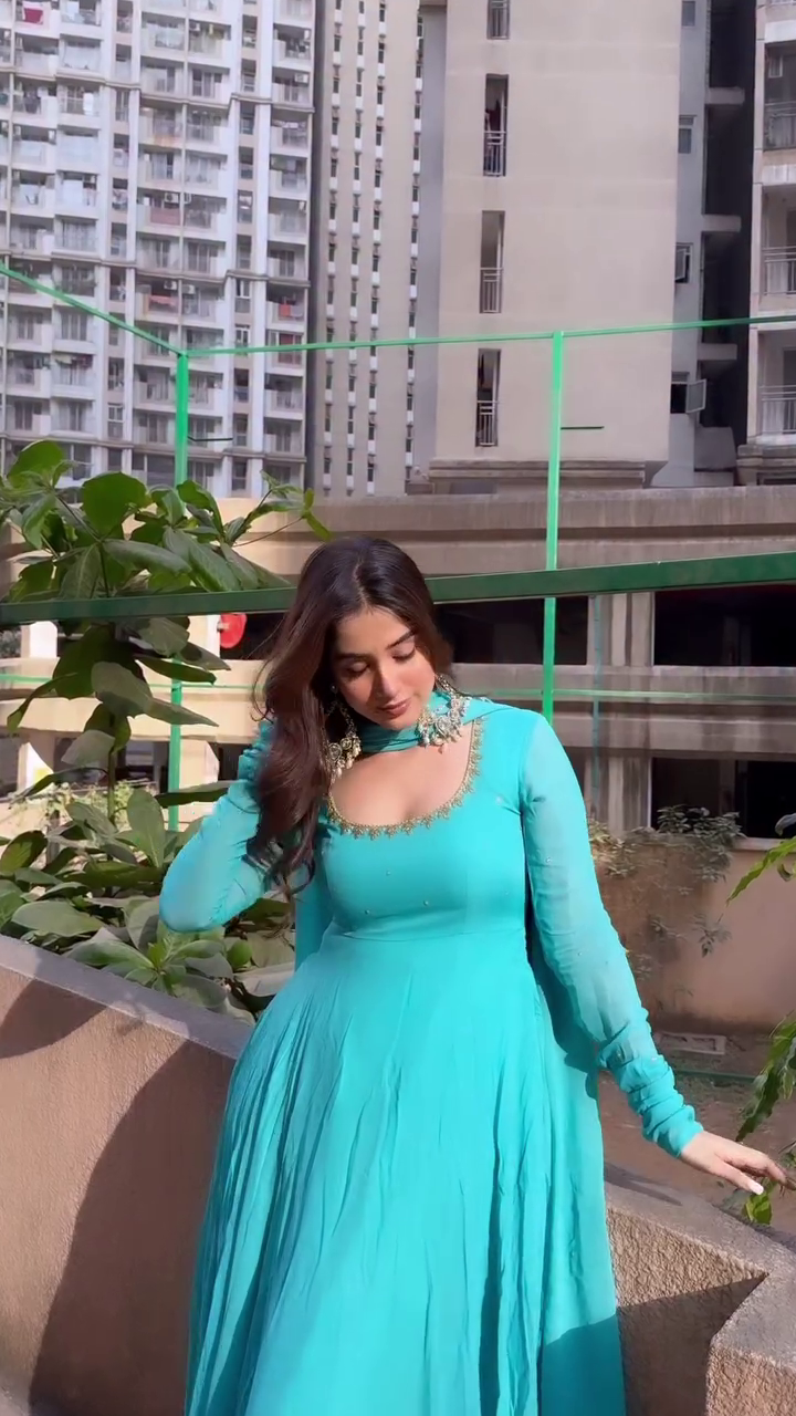Turquoise Anarkali Suit – Elegant Festive Style 💎