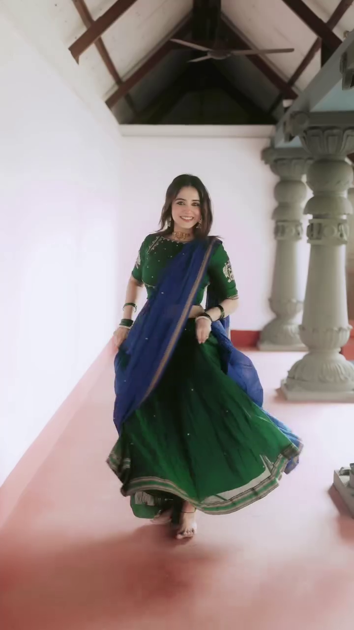 Green & Blue Lehenga Saree – Traditional Beauty 💙