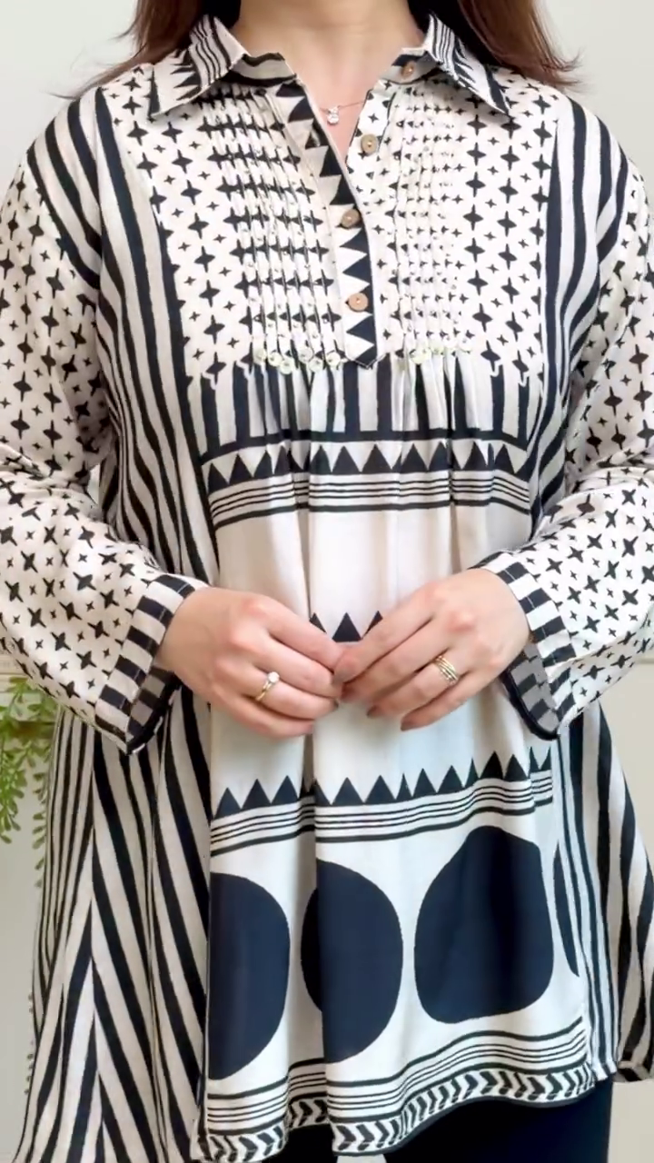 Modern Ajrakh Crepe Shirts – Traditional Prints with a Stylish Twist 🌸