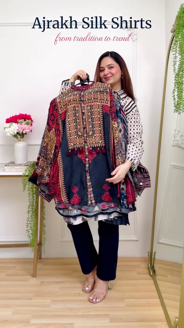 Modern Ajrakh Crepe Shirts – Traditional Prints with a Stylish Twist 🌸