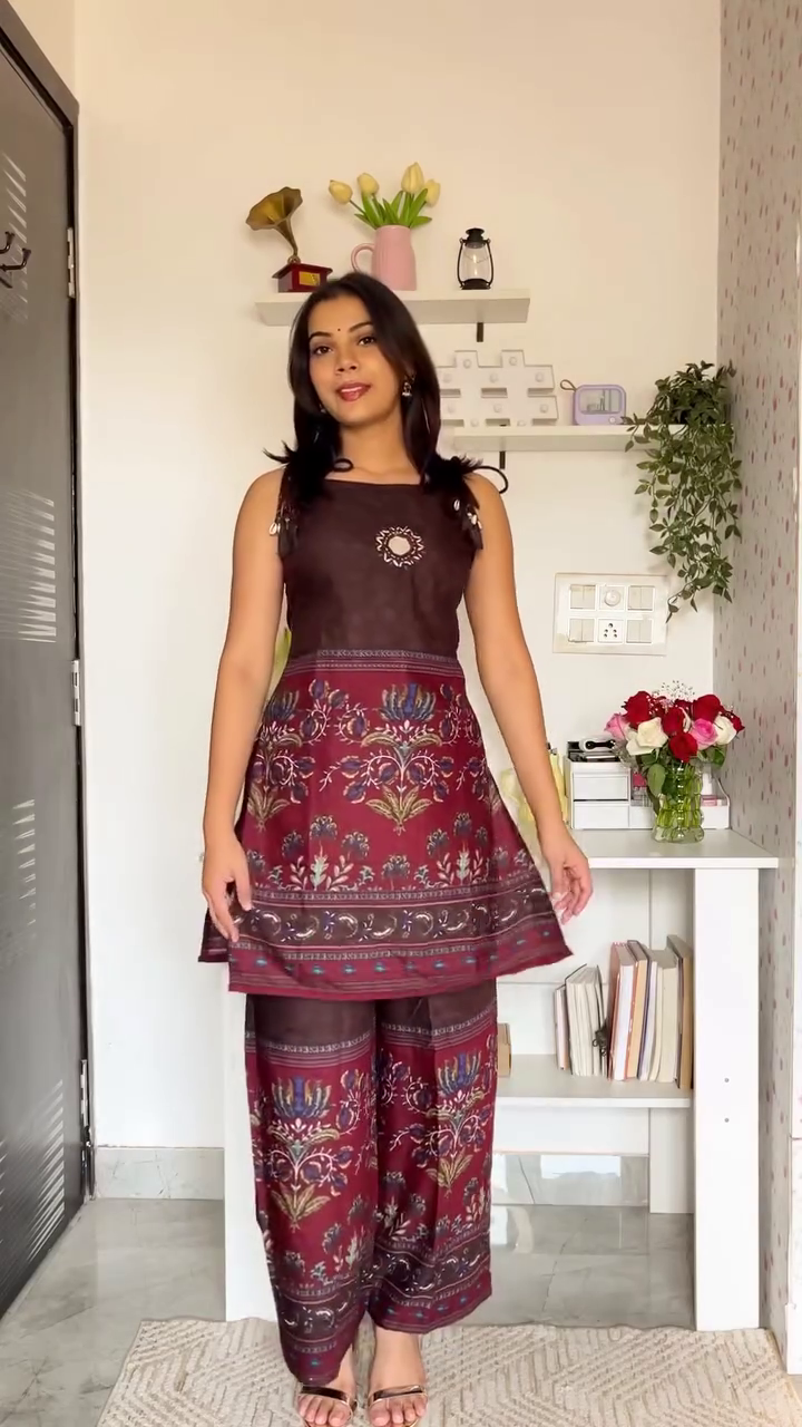 Pink Floral Printed Anarkali Set