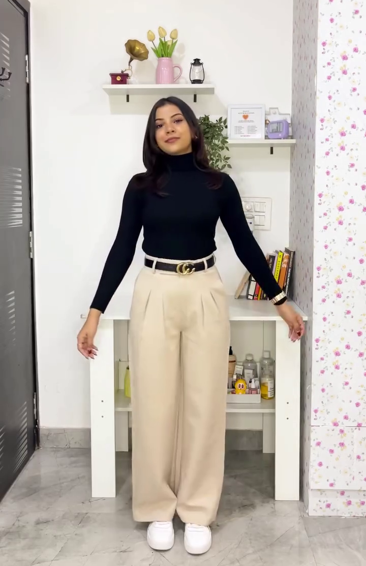 Classic Black Turtleneck Midi Dress