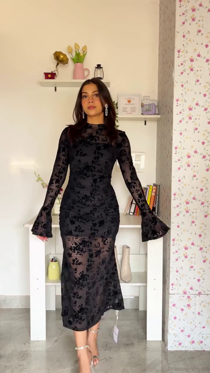 Black Off-Shoulder Evening Gown