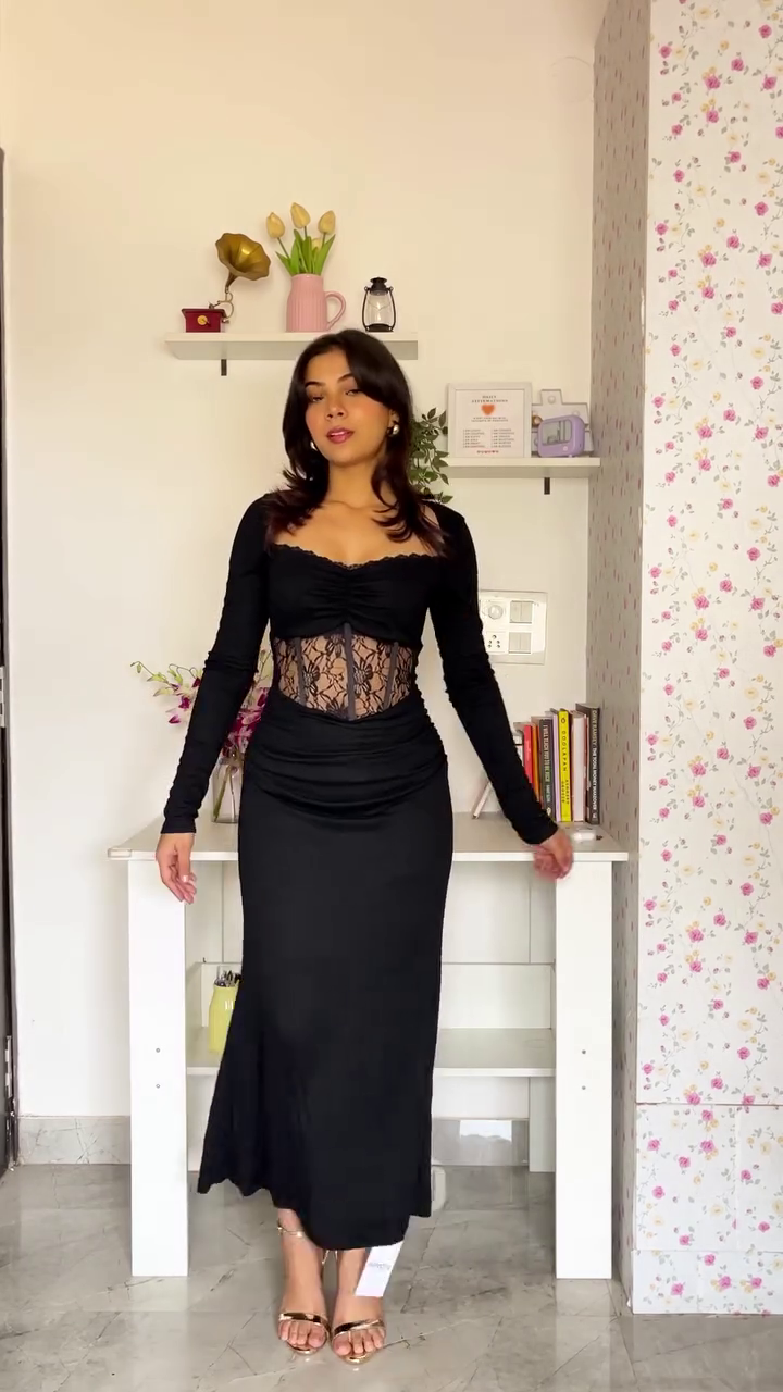 Black Off-Shoulder Evening Gown