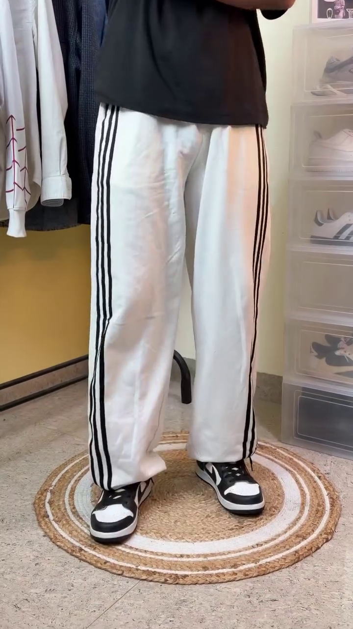 Grey Gothic Print Wide Leg Track Pants