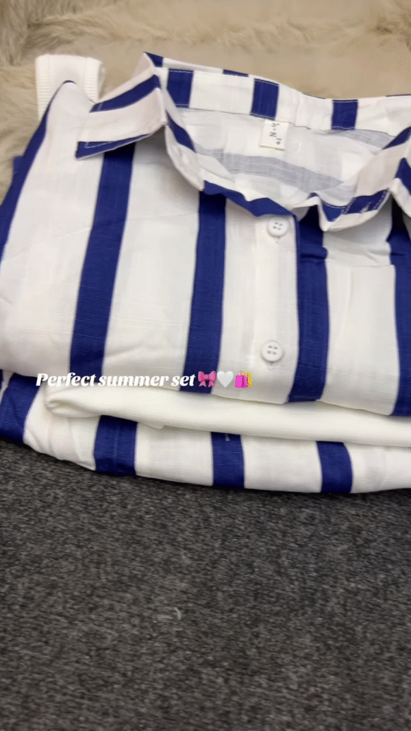 Pink Striped Cotton Co-ord Set - Image 2