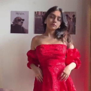 Redefine Bold – The Scarlet Muse Off-Shoulder Dress ❤️