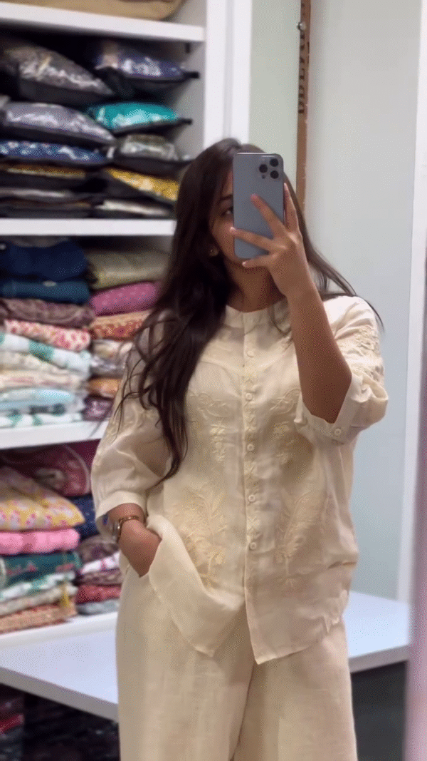 Elegant Cream Co-ord Set with Subtle Embroidery – Multiple Colors Available