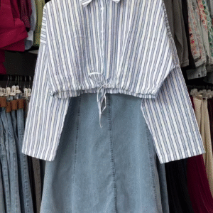 🌬️ Coastal Lines – Casual Cool in Stripes & Denim