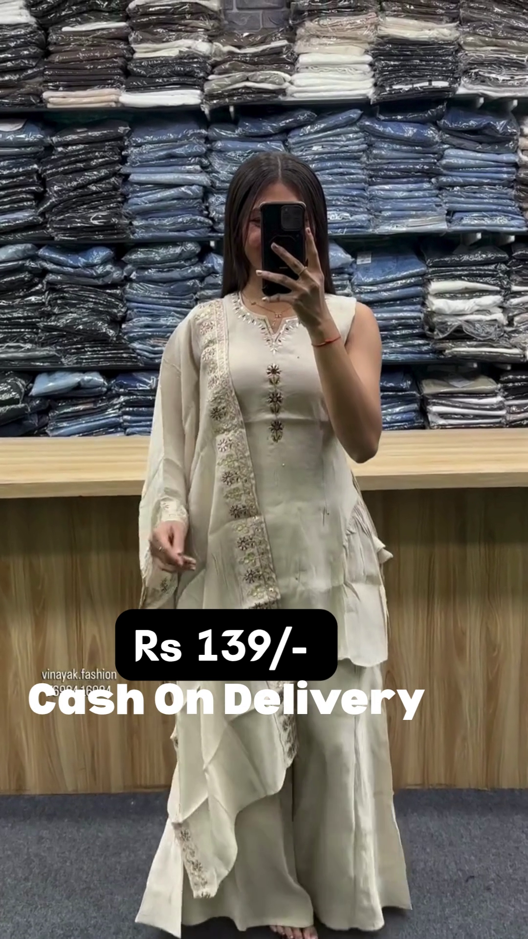 Budget-Friendly Embroidered Ethnic Kurta Set in Cream/White🛍️