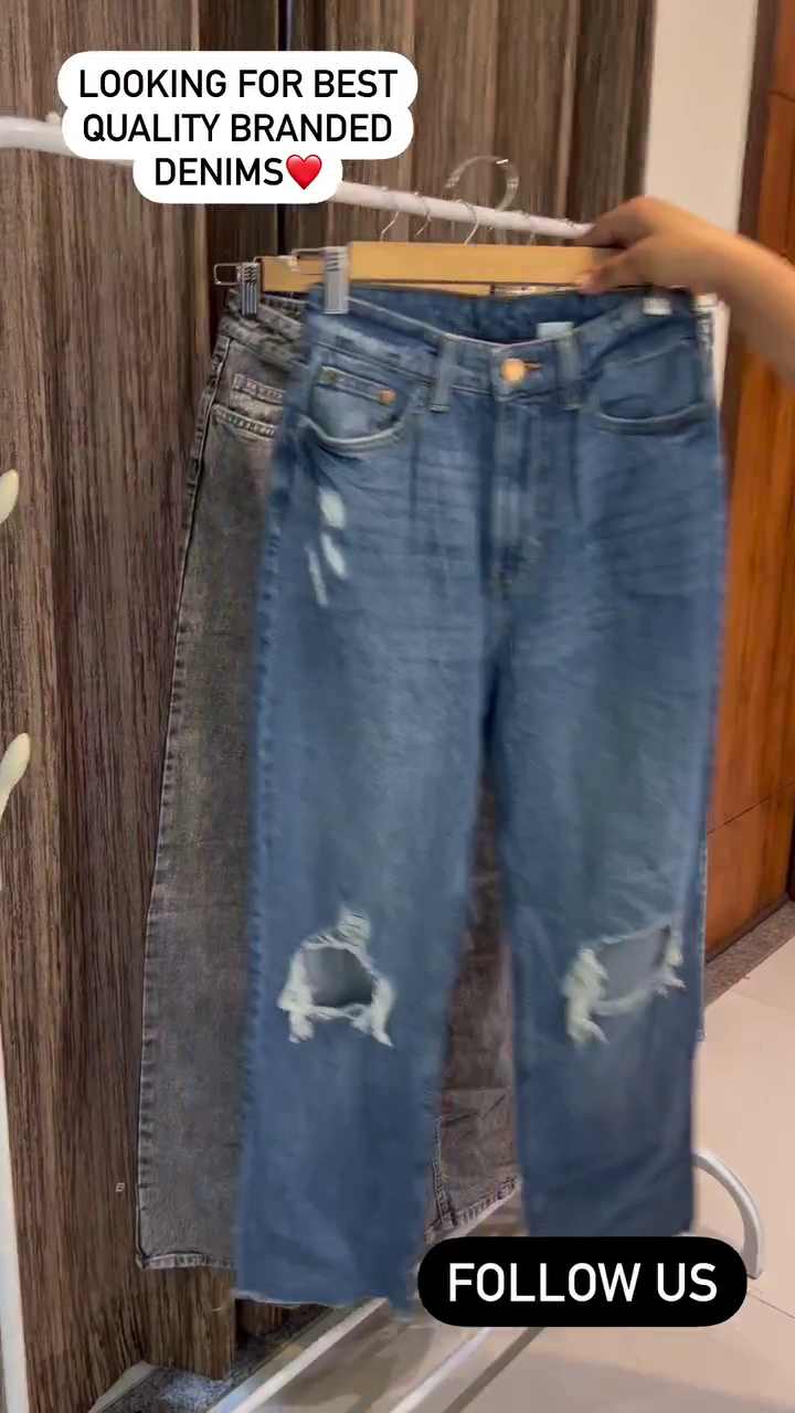 π Best Quality Branded Distressed Mid-Wash Denim Jeans with Relaxed Straight-Leg Fit and Ripped Knee Detailing π - Image 5