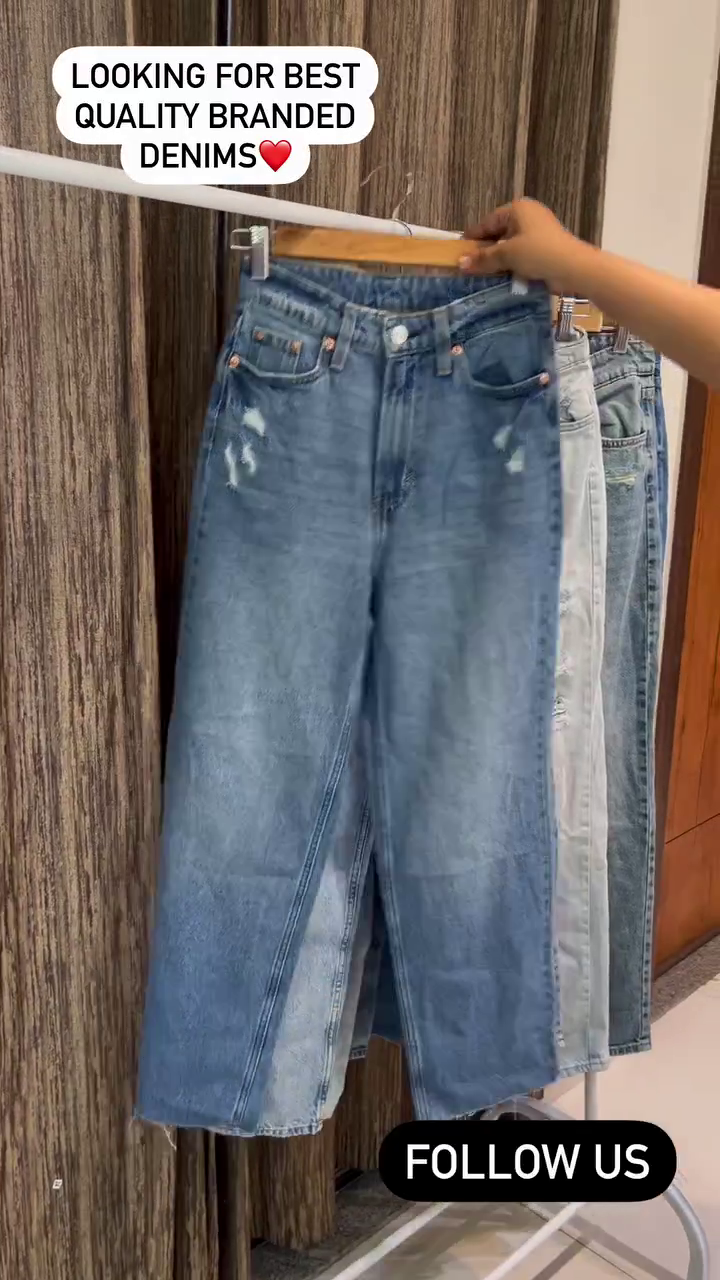 π Best Quality Branded Distressed Mid-Wash Denim Jeans with Relaxed Straight-Leg Fit and Ripped Knee Detailing π - Image 3