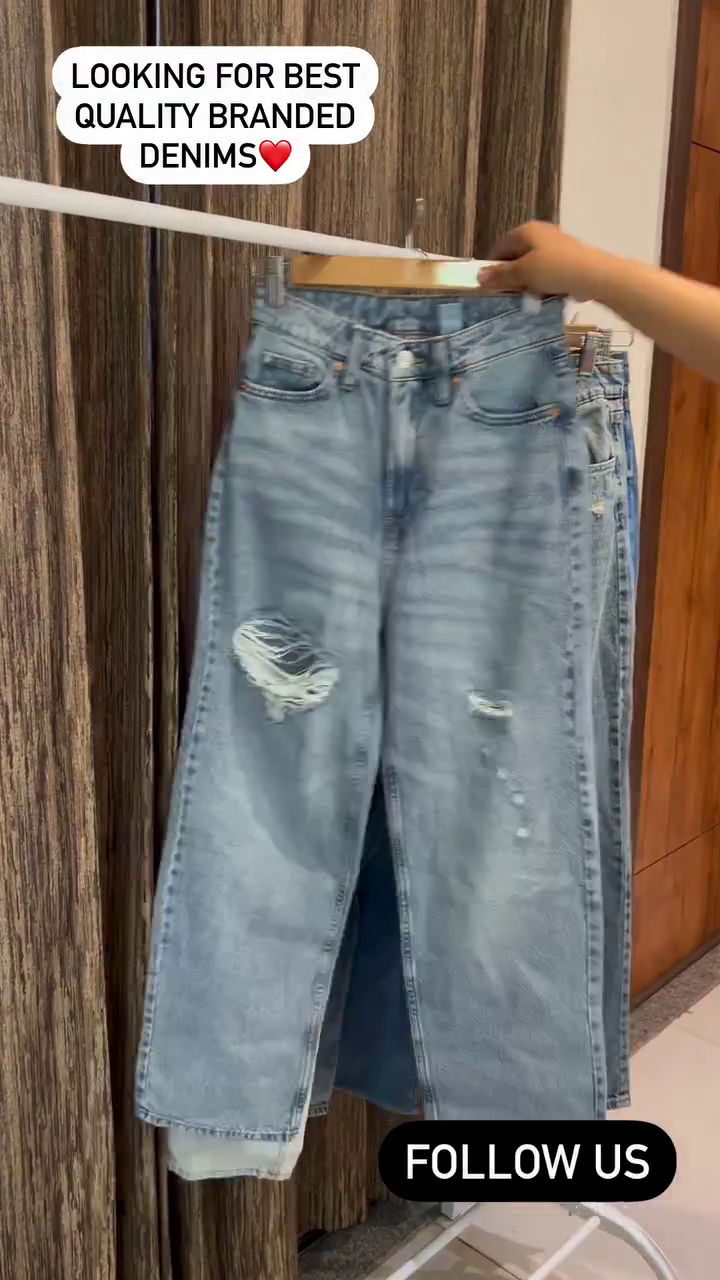 π Best Quality Branded Distressed Mid-Wash Denim Jeans with Relaxed Straight-Leg Fit and Ripped Knee Detailing π - Image 2