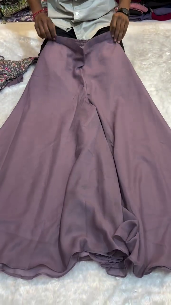 Lavender Mauve Heavy Embroidered Peplum Kurti and Skirt Set with Fine Zari and Sequin Floral Work - Image 3