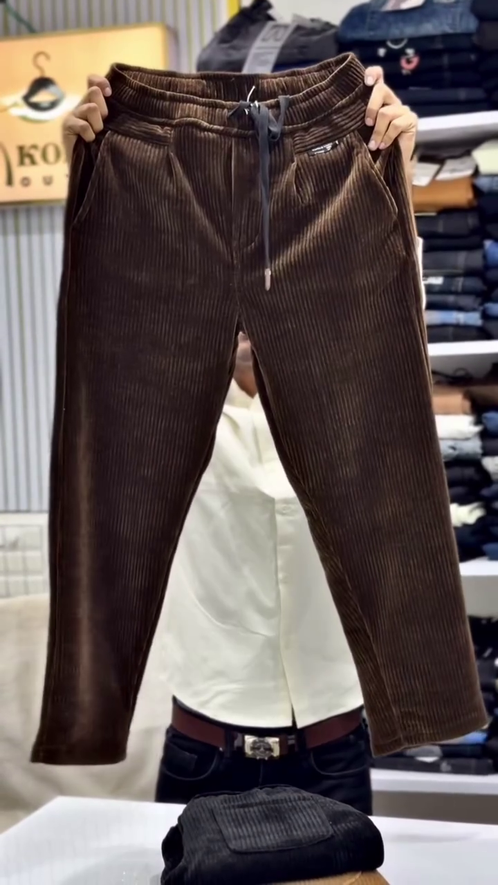 🤍High-Waist Vintage Corduroy Pants in Ultra-Soft Winter White, Finished with Statement Back Patch Pockets - Image 2