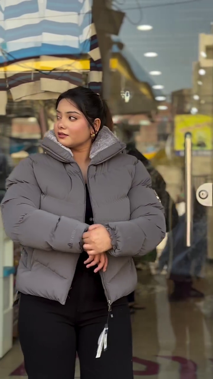 . π "Plush Lavender Cloud Puffer Insulated Winter Jacket with High-Guard Collar and Cozy Urban Street Appeal for Effortless Warmth" π - Image 6