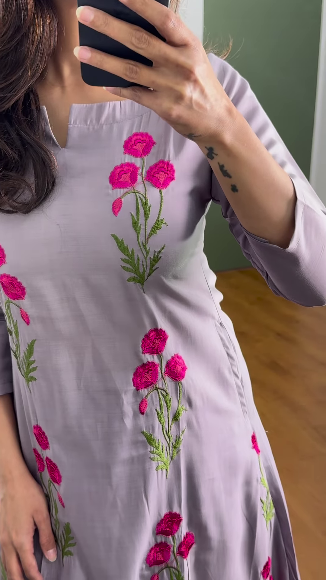 Lavender Bloom Embroidered Kurti β Grace in Every Thread πΏ