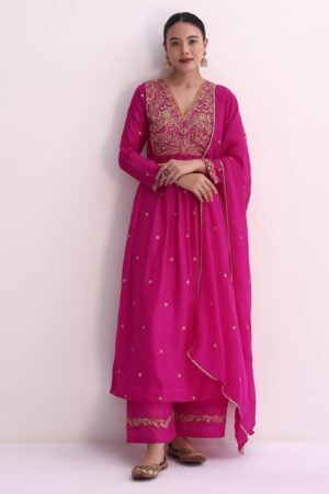 Pink Bloom Cape Palazzo Set