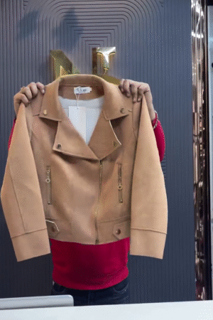 Frosted Mist Moto Zipper Jacket for Women 🧥❄️
