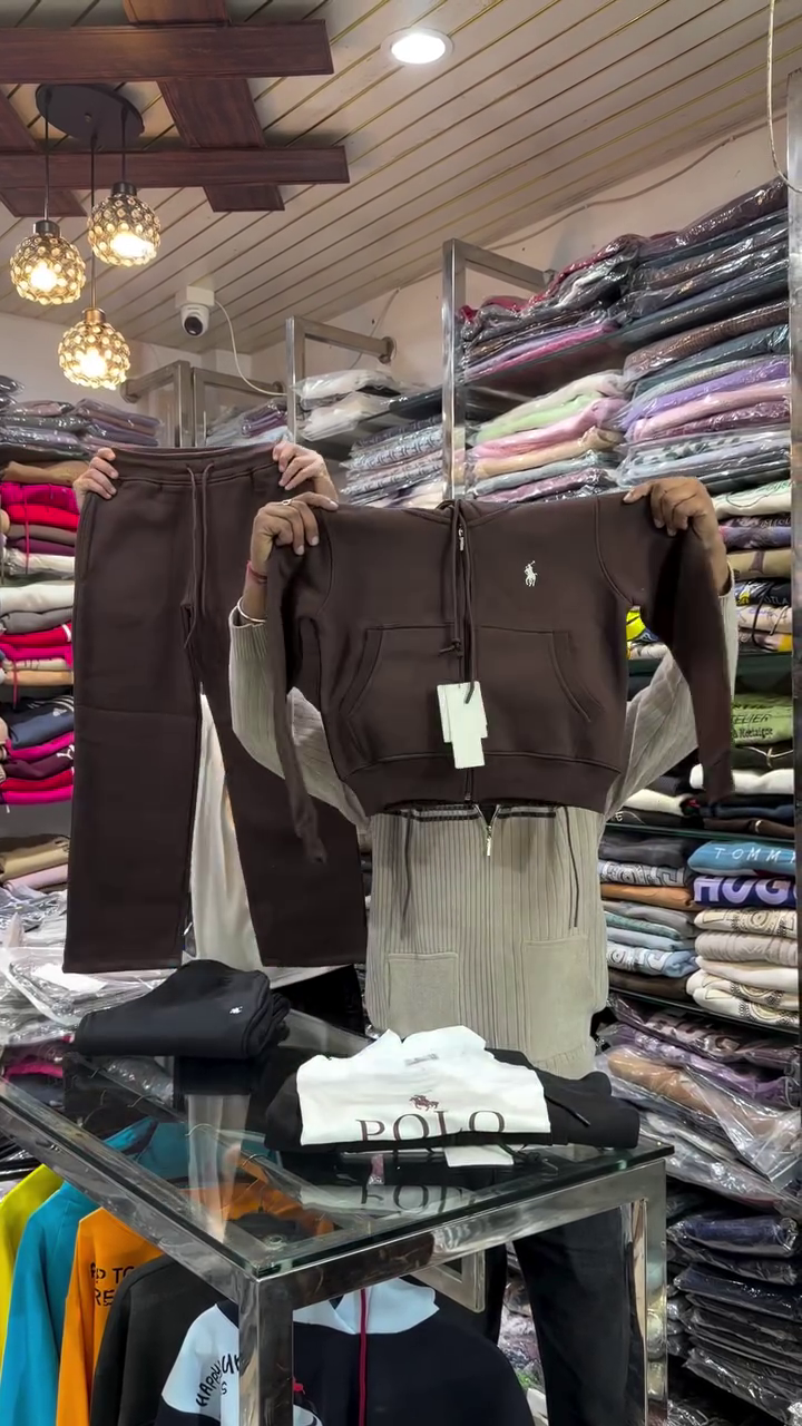 Chocolate Brown Cropped Hoodie & Jogger Cozy Winter Co‑ord Set 🤎❄️