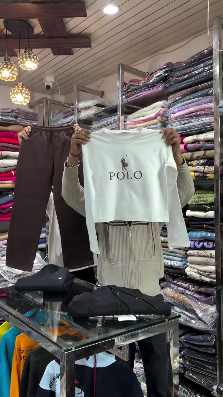 Chocolate Brown Cropped Hoodie & Jogger Cozy Winter Co‑ord Set 🤎❄️ - Image 3