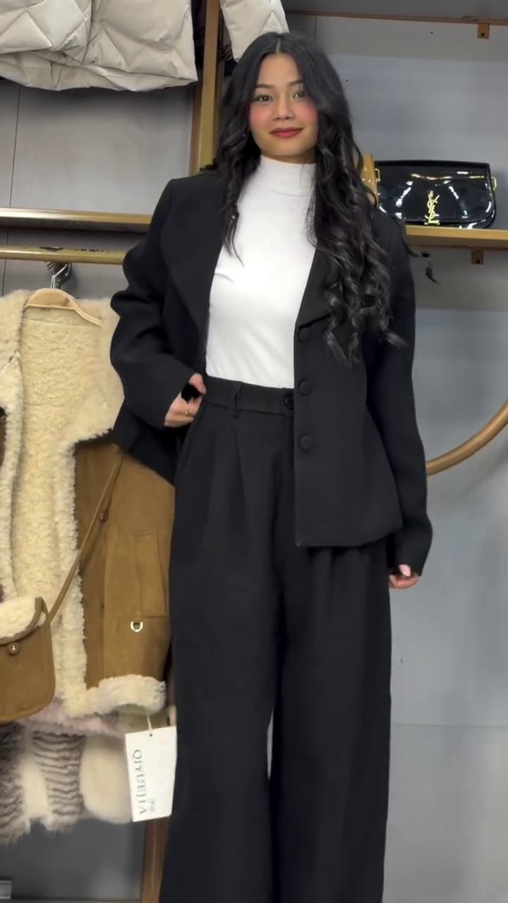 ✨ Elegant Tailored Two-Piece Wool Blend Suit Set – Modern Chic Edition ✨ - Image 3
