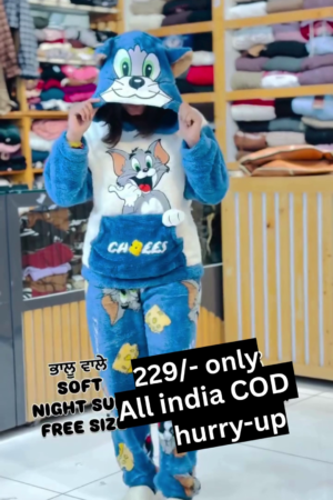 🐭 Tom & Jerry Ultra-Soft Winter Night Suit Set – Cozy Cartoon Comfort 🐭