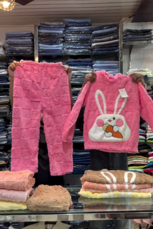 🐰 Kids Ultra-Soft Winter Night Suit Set – Bunny Love Edition 🐰
