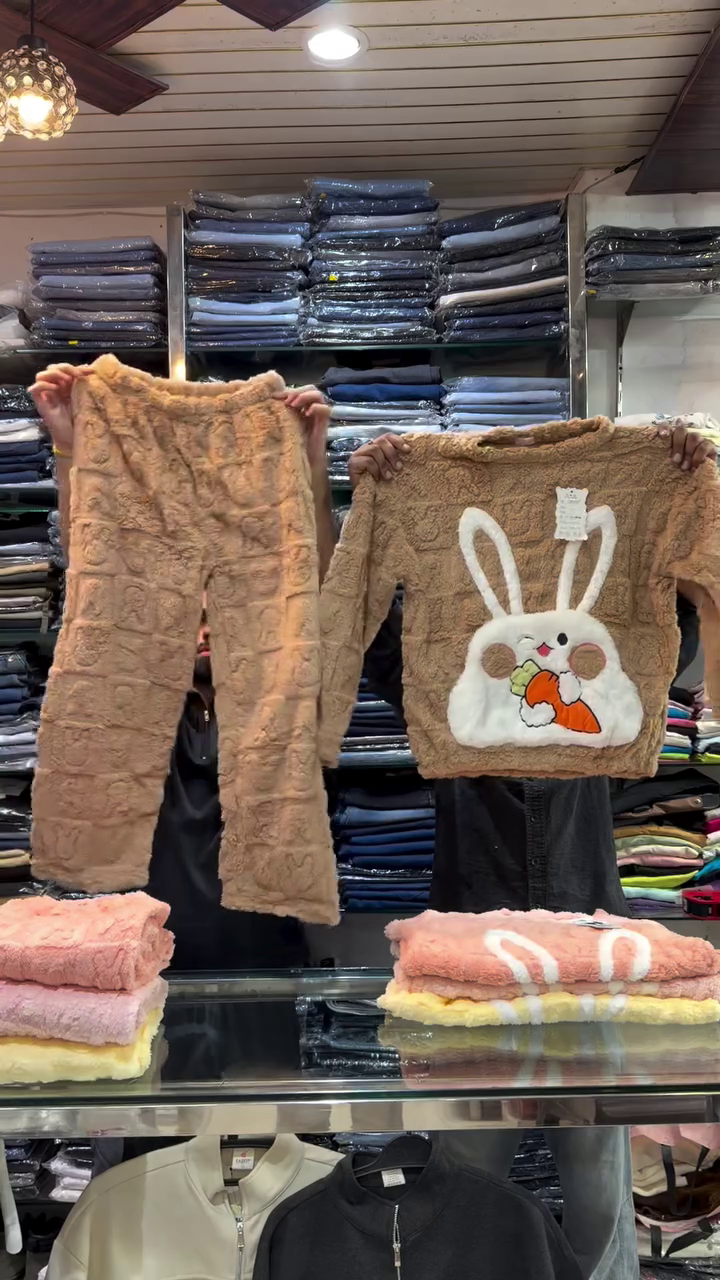 π° Kids Ultra-Soft Winter Night Suit Set β Bunny Love Edition π° - Image 3