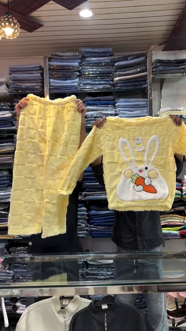 π° Kids Ultra-Soft Winter Night Suit Set β Bunny Love Edition π° - Image 6