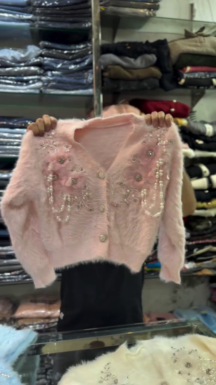 ✨ Golden Bloom Luxe Fuzzy Cardigan – Elegant Winter Glam ✨ - Image 5