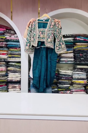 π Peacock Grace Embroidered Jacket Sharara Set π