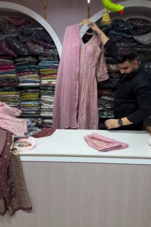 πΈ Blush RosΓ© Embroidered Anarkali Suit Set πΈ