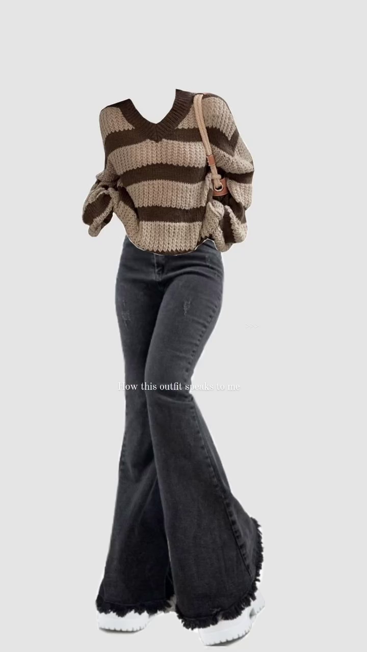 π€ Effortless Luxe Ribbed Knit Top & Wide-Leg Denim Co-Ord Look π€ - Image 3