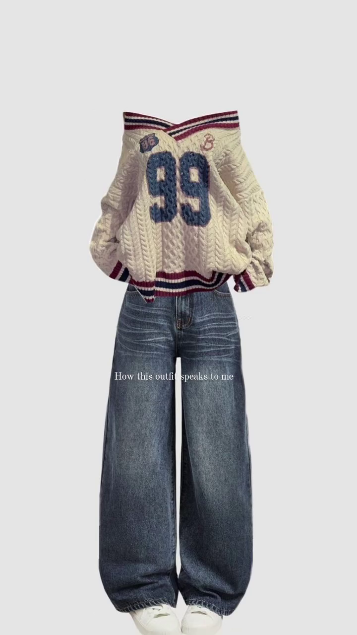 π€ Effortless Luxe Ribbed Knit Top & Wide-Leg Denim Co-Ord Look π€ - Image 4