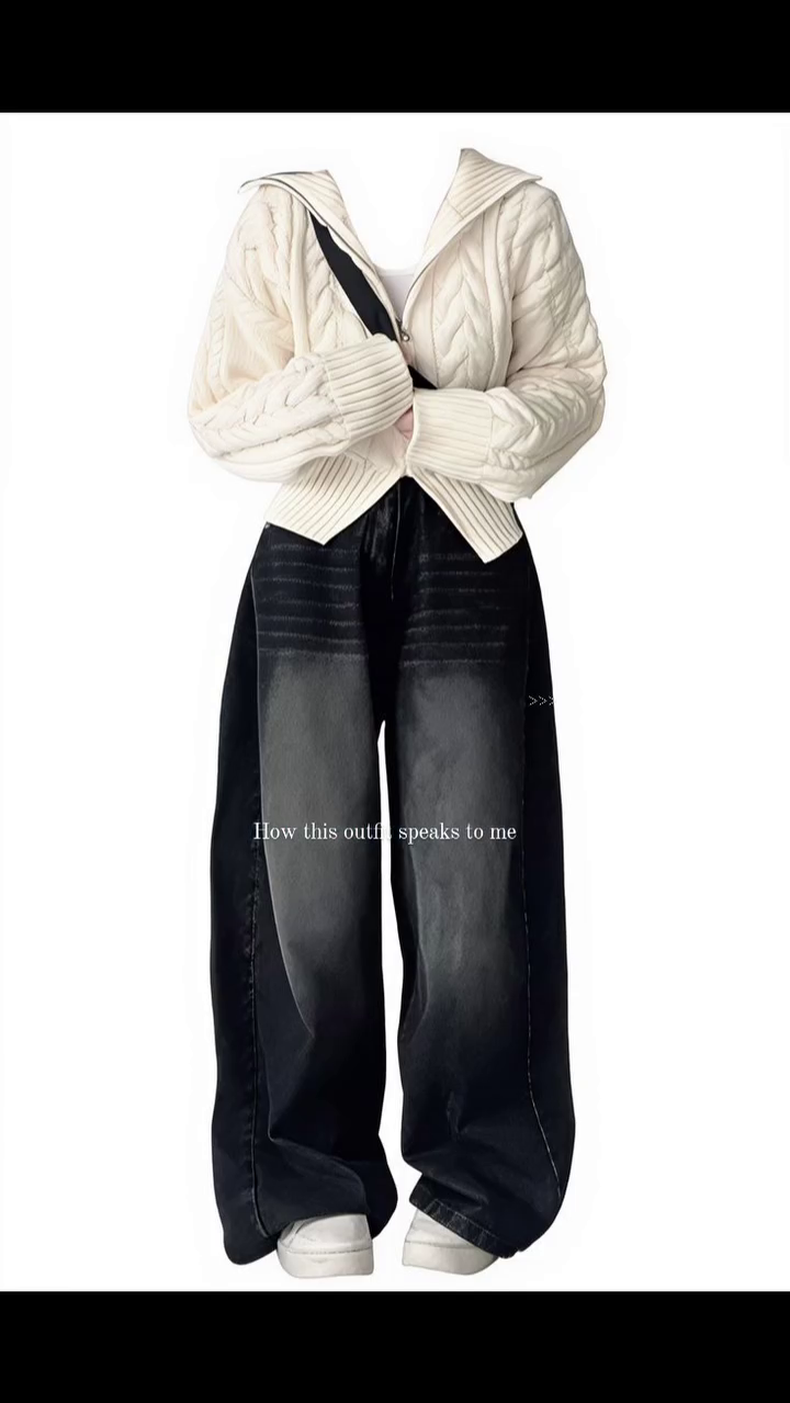 π€ Effortless Luxe Ribbed Knit Top & Wide-Leg Denim Co-Ord Look π€ - Image 7