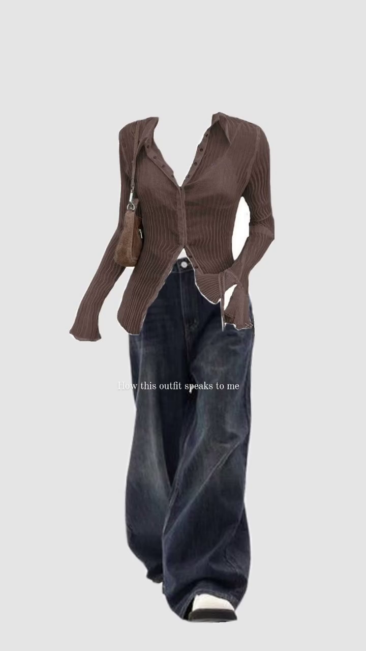 π€ Effortless Luxe Ribbed Knit Top & Wide-Leg Denim Co-Ord Look π€ - Image 12