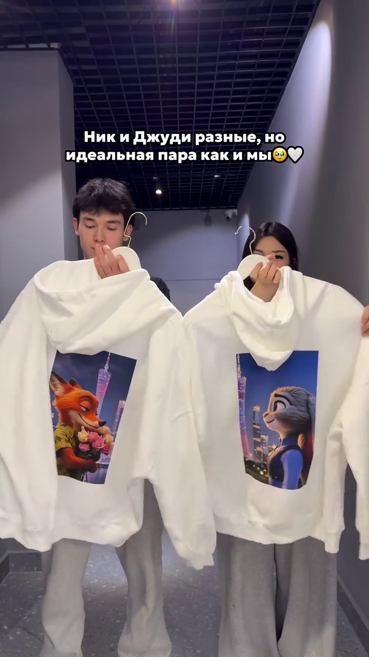 π€ Nick & Judy Couple Hoodie β Premium Unisex Oversized Sweatshirt π€
