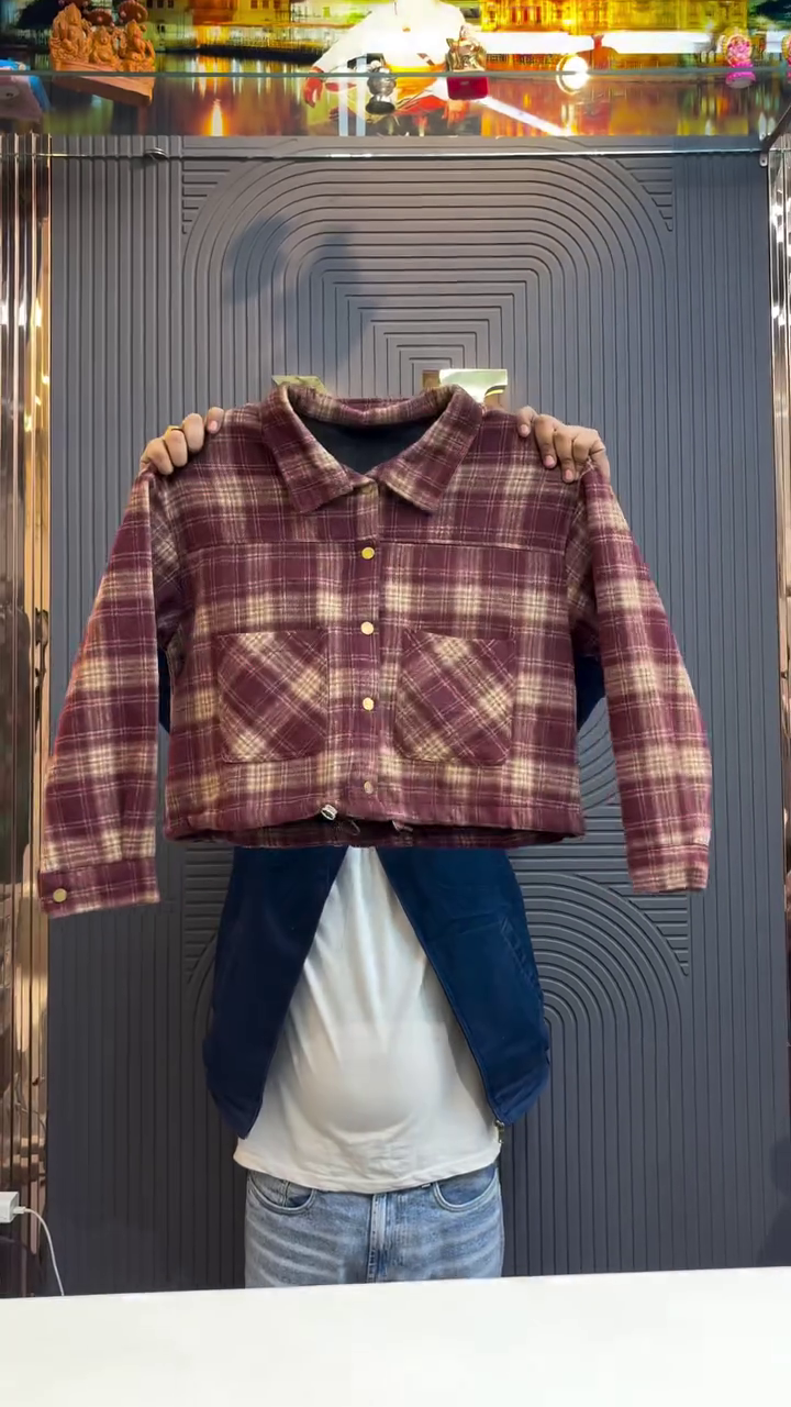 π€ Vintage Plaid Crop Jacket β Cozy Chic Everyday Essential π€ - Image 3