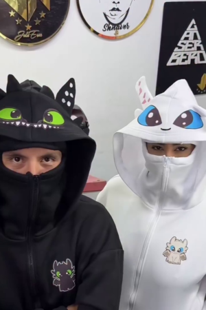 πβ¨ Twin Dragon Cozy Hoodies β Zip-Up Face Cover Edition β¨π